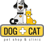 Dog and cat with pet shop and clinic Logo Vector