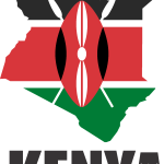 Flag Map of Kenya Logo Vector