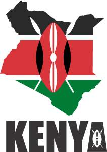 Flag Map of Kenya Logo Vector