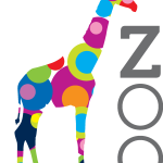 Giraffe Color Circles Zoo Logo Vector