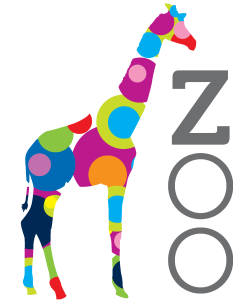 Giraffe Color Circles Zoo Logo Vector