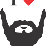 I Love Bearded Man Logo Vector