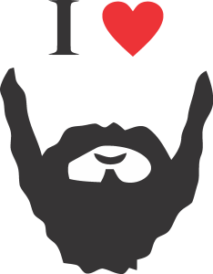 I Love Bearded Man Logo Vector