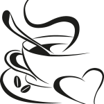 I Love Coffee Logo Vector