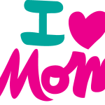 I Love Mom   Happy Mother’s Day Logo Vector