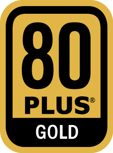 Power Supply 80 PLUS Gold Certification Logo Vector