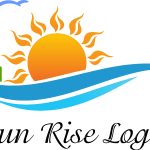 Sun Rise Water Beach Art Logo Vector