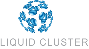 Blue Liquid Cluster Bubbles Logo Vector