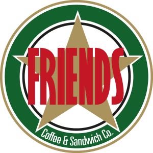 Friends, Coffee & Sandwich Logo Vector