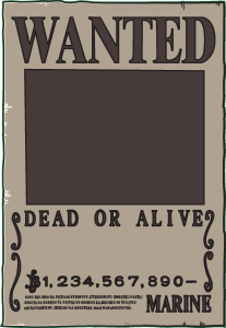 One Piece Wanted Poster Logo Vector