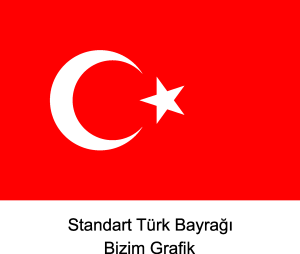 Standart Turk Bayragi Bizim Grafik Logo Vector