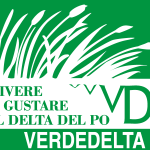 Verde Delta vivere e gustare il Delta del Po Logo Vector