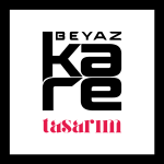 Beyaz Kare Tasarim Logo Vector