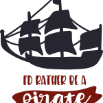 I’D RATHER BE A PIRATE Logo Vector