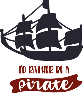 I’D RATHER BE A PIRATE Logo Vector