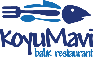 Koyu Mavi Balık Restaurant Logo Vector