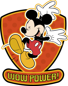 Mickey Mouse Wow Power Logo Vector
