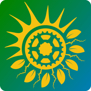 SolarPunk Icon Logo Vector