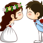 Cute Couple Anime PNG Logo Vector