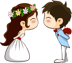Cute Couple Anime PNG Vector
