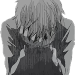 Sad Art Anime PNG Vector