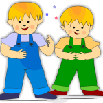 Twin Brother And Sister Anime PNG Logo Vector