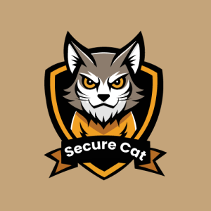 Secure Cat Logo Template Vector