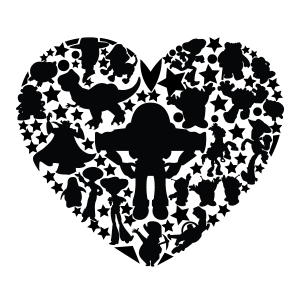 TOY STORY 2 Toy Friends Heart Silhouette