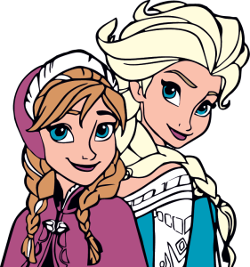 Frozen Elsa and Anna Logo Vector