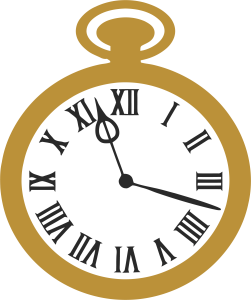 Alice in Wonderland gold pocket watch Vector