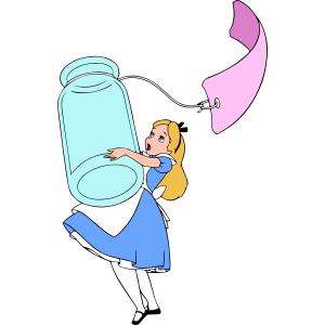 Alice in Wonderland Alice Bottle Vector