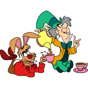 Alice in Wonderland Mad Hatter with March Hare Vector 3