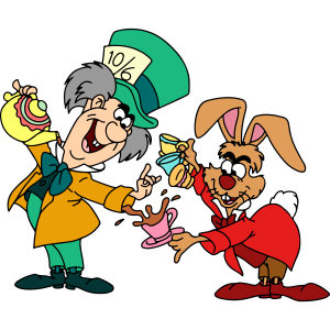 Alice in Wonderland Mad Hatter with March Hare Vector