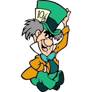 Alice in Wonderland Mad Hatter laugh Vector 4