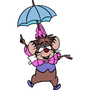 Alice in Wonderland Dormouse with Umbrella Vector