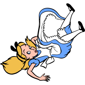 Alice in Wonderland Alice falling down Vector
