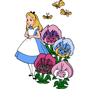 Alice In Wonderland Alice Flowers Vector