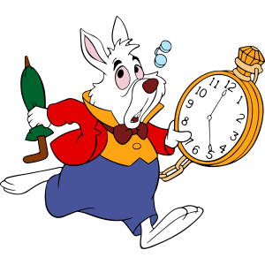 Alice in Wonderland White Rabbit Running Vector