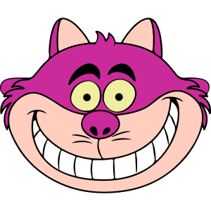 Alice in Wonderland Cheshire Cat Smiling Face Vector