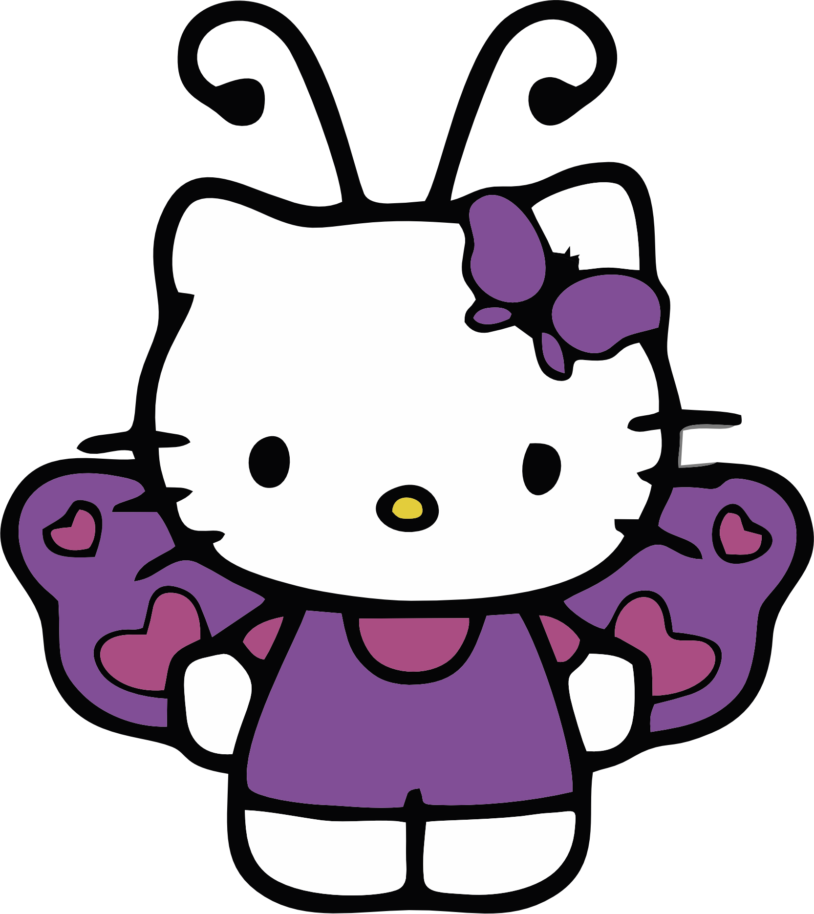 Hello Kitty dressed in a purple butterfly Vector Hello Kitty dressed in a purple butterfly Vector