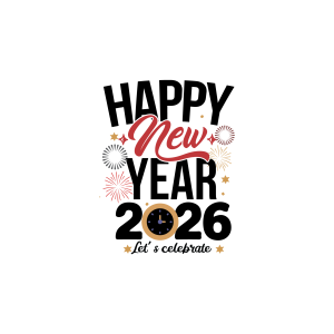 Happy New Year Lets Celebrate 2026 Logo Template