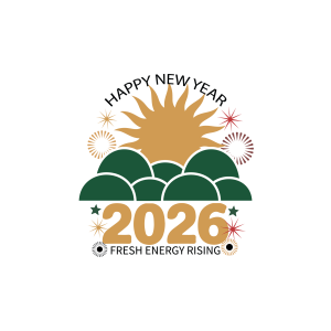 Happy New Year Fresh Energy Rising 2026 Logo