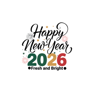 Happy New Year Fresh and Bright 2026 Logo