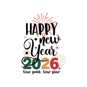 Happy New Year New Goals NewGlow 2026 Logo