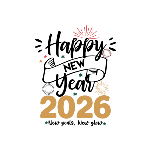 Happy New Year New Goals New Glow 2026 Logo 2