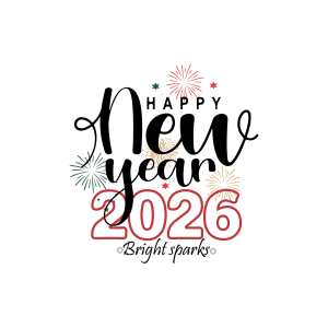 Happy New Year Bright Sparks 2026 Logo