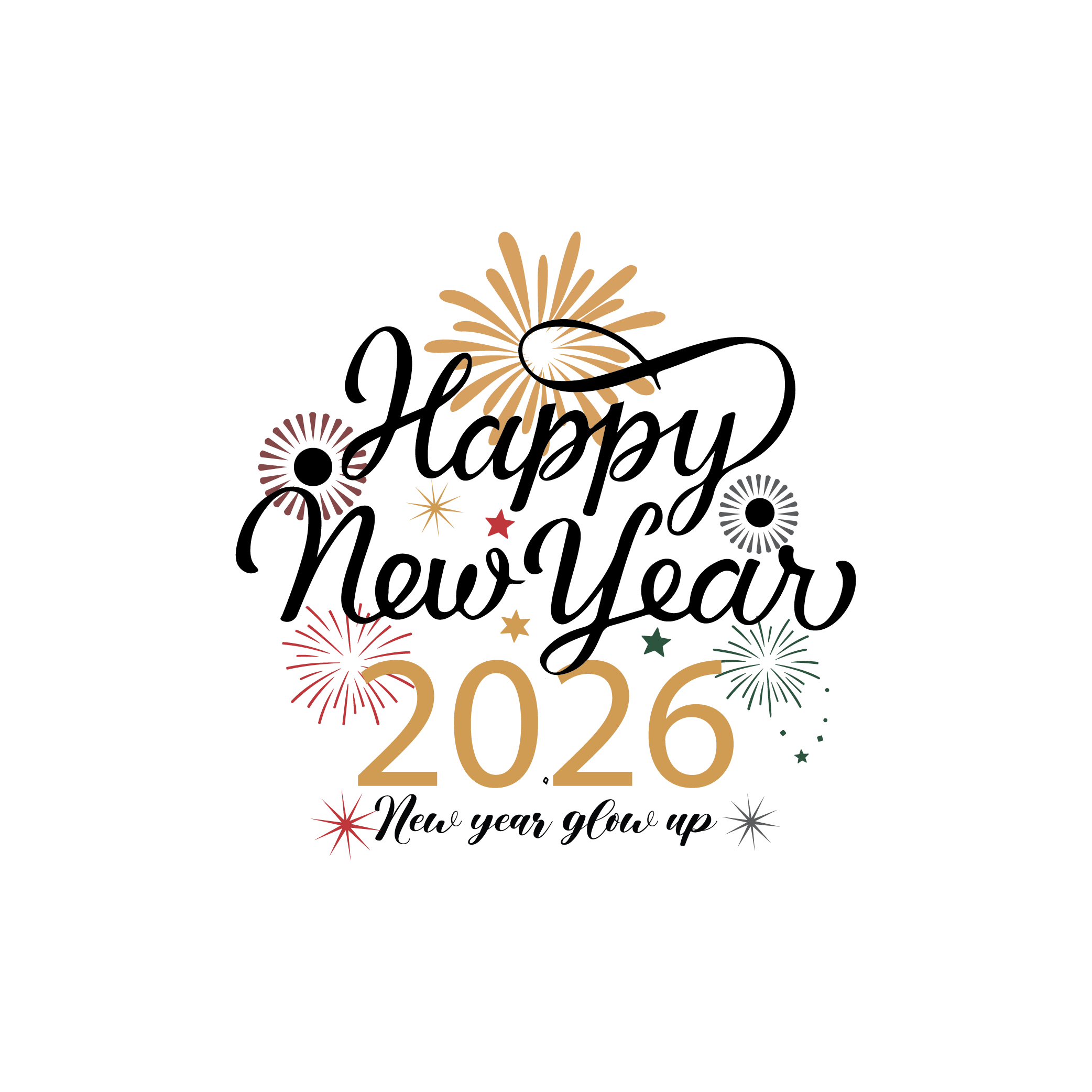 Happy New Year Glow Up 2026 Logo Template Happy New Year Glow Up 2026 Logo Template