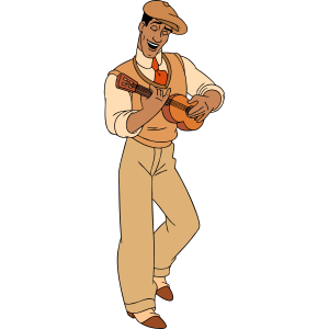 Princess and the Frog Prince Naveen Playing Guitar Vector 2