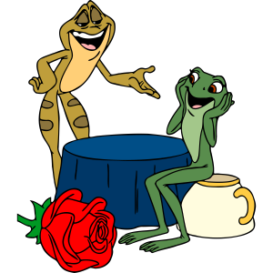 Princess and the Frog Frog With Princess Rose Vector