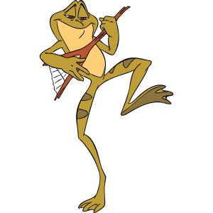 The Princess and the Frog With Guitar Vector